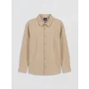 LCW Kids Bej Uzun Kollu Erkek Çocuk Poplin Gömlek