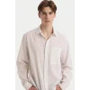 Defacto F8609AXER105 Ekru Esnek Kumaş Boxy Fit Gömlek