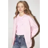 Defacto G7382A8PN693 Pembe Oxford Gömlek Tişört 2li Takım Kız Çocuk