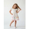 LCW Kids Ekru Fiyonk Desenli Kız Çocuk Elbise