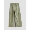 LCW Kids Haki Loose Fit Kız Çocuk Gabardin Kargo Pantolon
