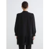 LCW Comfort Siyah Fırfırlı Hakim Yaka Kadın Gömlek Tunik