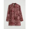 LCWAIKIKI Classic Kırmızı Çiçekli Kuşaklı Kadın Gömlek Tunik