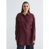 LCW EVERYDAY Bordo Modal Karışımlı Büzgülü Kadın Gömlek Tunik