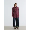 LCW EVERYDAY Bordo Modal Karışımlı Büzgülü Kadın Gömlek Tunik