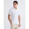 LCWAIKIKI Classic Beyaz Desenli Standart Fit Erkek Polo Yaka Tişört