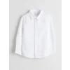 LCW Kids Beyaz Basic Uzun Kollu Erkek Çocuk Gömlek