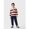 LCW Kids Bordo Çizgili Erkek Çocuk Sweatshirt ve Eşofman Takım