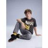 LCW Kids Antrasit Pikachu Baskılı Erkek Çocuk Tişört