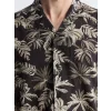 SOUTHBLUE Kahverengi Regular Fit Resort Yaka Kısa Kollu Desenli Poplin Erkek Gömlek