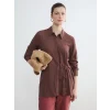 LCWAIKIKI Classic Kahverengi Dokulu Kadın Gömlek Tunik