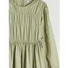 LCW Girls Studio Yeşil Bisiklet Yaka Büzgülü Kız Çocuk Elbise