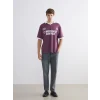 XSIDE Mürdüm Polo Yaka Baskılı Erkek Tişört
