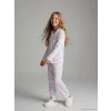 LCW Kids Beyaz Gömlek Yaka Kız Çocuk Pijama Takımı