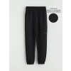 LCW Kids Siyah Beli Lastikli Kız Çocuk Soft Touch Jogger Eşofman Altı