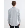 SOUTHBLUE Gri Slim Fit Çizgili Erkek Gömlek