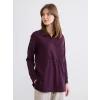 LCWAIKIKI Classic Mürdüm Soft Touch Oversize Kadın Sweatshirt Tunik