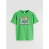 LCW Kids Yeşil Minecraft Baskılı Erkek Çocuk Şortlu Pijama Takımı