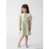LCW Kids Yeşil Bebe Yaka Kız Çocuk Elbise