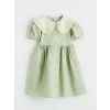 LCW Kids Yeşil Bebe Yaka Kız Çocuk Elbise