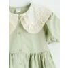LCW Kids Yeşil Bebe Yaka Kız Çocuk Elbise