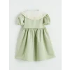 LCW Kids Yeşil Bebe Yaka Kız Çocuk Elbise