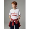 LCW Kids Beyaz Galatasaray Baskılı Erkek Çocuk Tişört