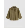 LCW Vision Haki Oversize Kadın Gömlek