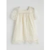 LCW Kids Bej Kız Çocuk Nakışlı Dantel Elbise