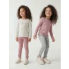 LCW Kids Pembe Simli Fiyonk Detaylı Kız Çocuk Fitilli Tayt 2li