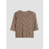 LCW Grace Kahverengi Bisiklet Yaka Desenli Bluz