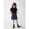 LCW Kids İndigo Kız Çocuk Taşlı Jean Etek ve Kemer