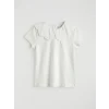 LCW Kids Ekru Bebe Yaka Kız Çocuk Tişört