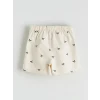 LCW Kids Ekru Beli Lastikli Kız Çocuk Şort Etek ve Külotlu Çorap
