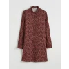 LCW Grace Bordo Desenli Kadın Gömlek Tunik