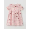 LCW baby Ekru Bebe Yaka Kiraz Desenli Kız Bebek Elbise