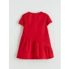 LCW Kids Kırmızı Bisiklet Yaka Fiyonk Detaylı Kız Çocuk Elbise