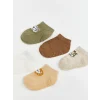 LCW baby Yeşil Desenli Erkek Bebek Patik Çorap 5li