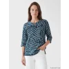 LCW Grace Lacivert Bisiklet Yaka Desenli Bluz