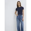 Mavi 1600814-85315 Lacivert Basic Crop Tişört