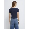 Mavi 1600814-85315 Lacivert Basic Crop Tişört