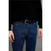 Defacto G8203AXBK27 Siyah Erkek Dikdörtgen Toka Suni Deri Jean Kemeri