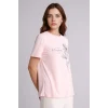 Defacto H1461AXPN127 Pembe Relax Fıt Bisiklet Yaka Çiçekli Kısa Kollu Tişört