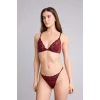Defacto F9387AXBR210 Bordo Dantel Detaylı Saten Kapsız Pedsiz Balensiz Bralet