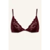 Defacto F9387AXBR210 Bordo Dantel Detaylı Saten Kapsız Pedsiz Balensiz Bralet