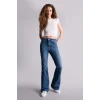 Defacto H1128AXNM28 Mavi Mia Flare Fıt Yüksek Bel Uzun Jean Yıkamalı Pantolon