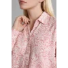 Defacto T0609AZPN623 Pembe Loose Fıt Gömlek Yaka Baskılı Uzun Kollu Tunik