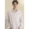 Defacto F8609AXER105 Ekru Esnek Kumaş Boxy Fit Gömlek