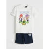 LCW Kids Ekru Bisiklet Yaka Brawl Stars Erkek Çocuk Tişört ve Şort