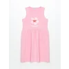 LCW Kids Pembe Bisiklet Yaka Çiçekli Kız Çocuk Elbise
